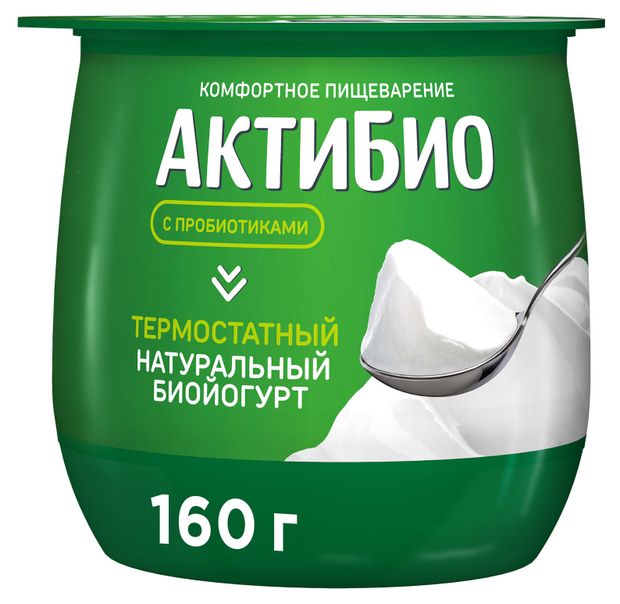 Йогурт АктиБио термостатный натуральный 3,5% БЗМЖ 160 г