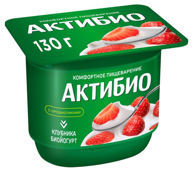 Йогурт АктиБио с клубникой 2,9% БЗМЖ 130 г