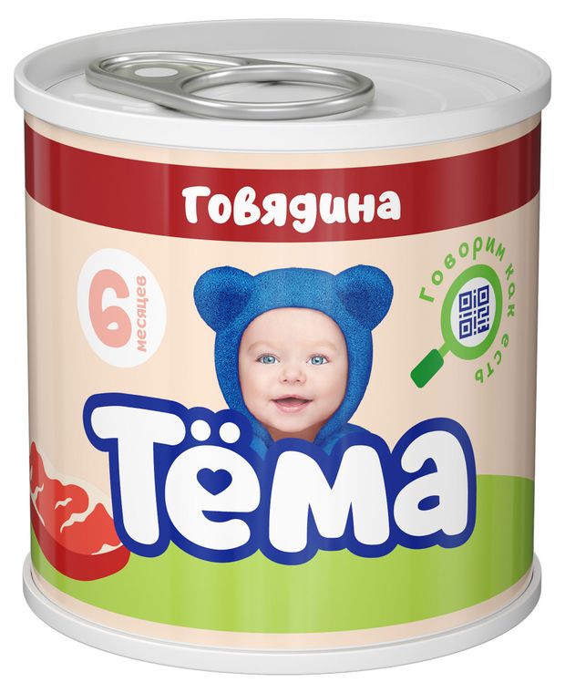 Пюре мясное Тема с говядиной с 6 мес 90 г 99₽