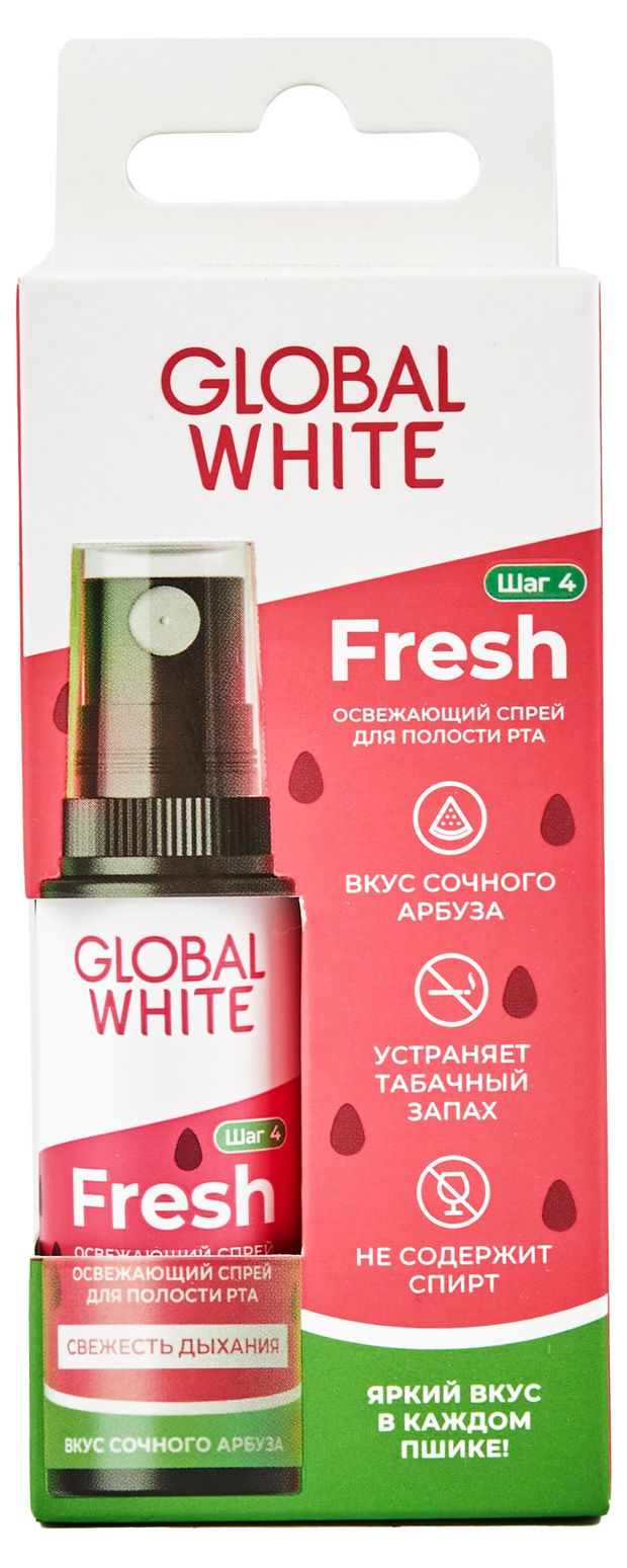 Спрей для полости рта Global White Fresh Освежающий со вкусом арбуза 15 мл 234₽