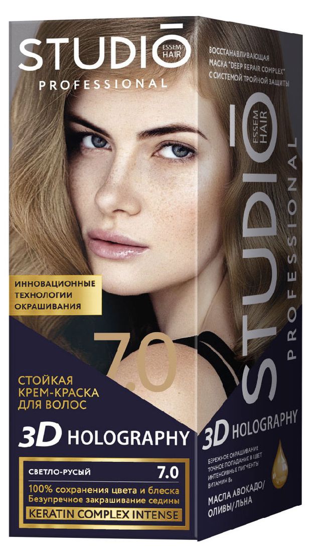 Крем-краска для волос Studio Professional Стойкая 70 Светло-русый 188₽