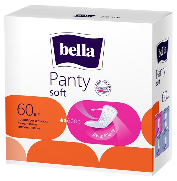 фото Прокладки ежедневные bella panty soft, 60 шт