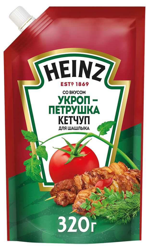 Кетчуп томатный Heinz со вкусом Укроп-Петрушка 320 г 109₽