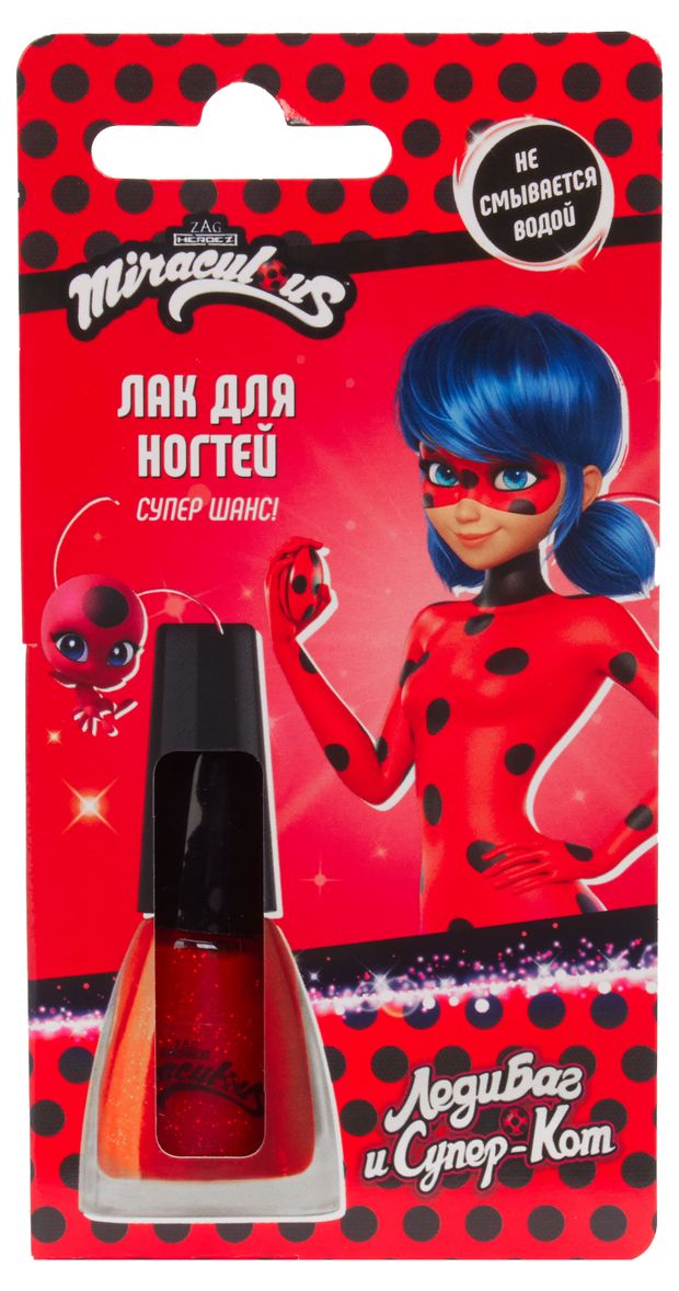 Лак для ногтей Miraculous детский Леди баг и Супер кот 6 мл 199₽