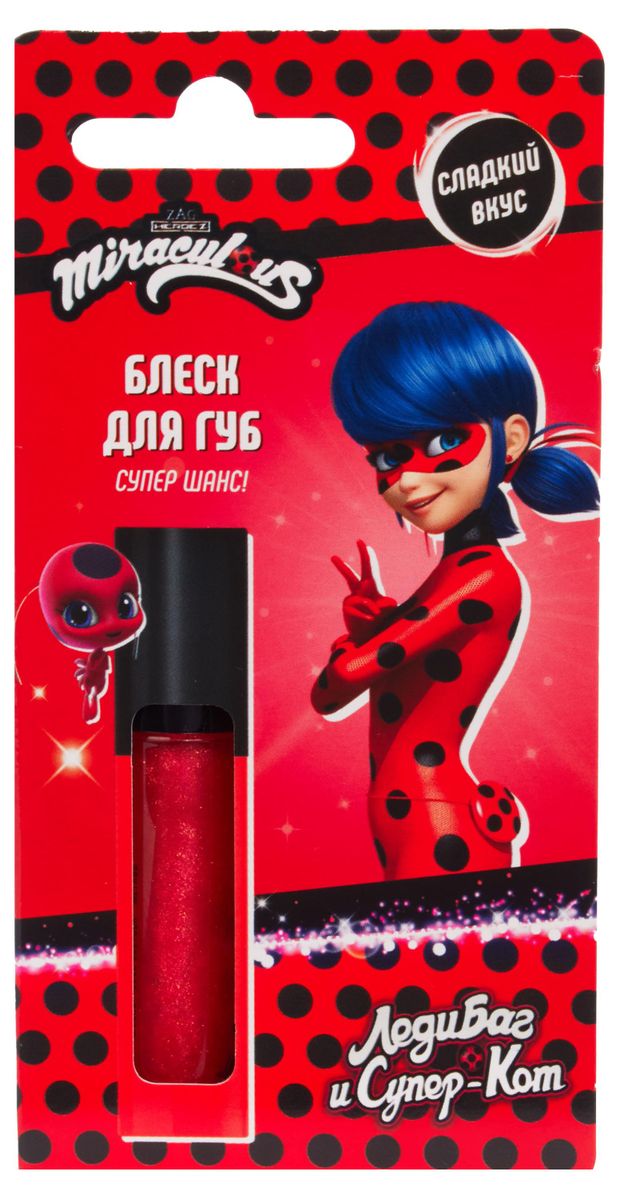 фото Блеск для губ miraculous детский леди баг и супер-кот, 3 мл