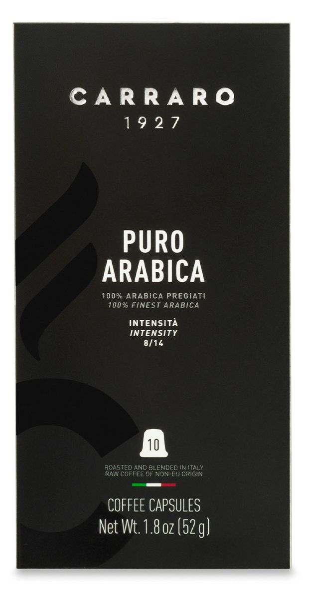 Кофе молотый в капсулах Carraro Puro Arabica, 10 шт