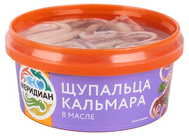 Рыба, икра, морепродукты Щупальца кальмара Меридиан в масле, 180 г