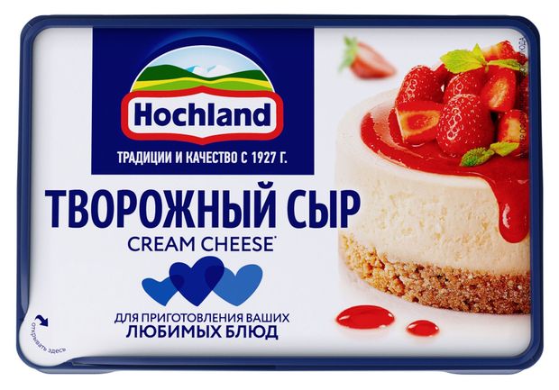 фото Сыр творожный для кулинарии hochland cream cheese 65% бзмж, 180 г