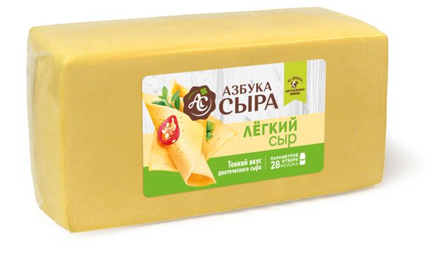 Сыр полутвердый Азбука сыра Диетический 30% БЗМЖ, вес