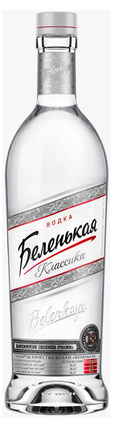 Водка Беленькая Классика Россия, 1 л