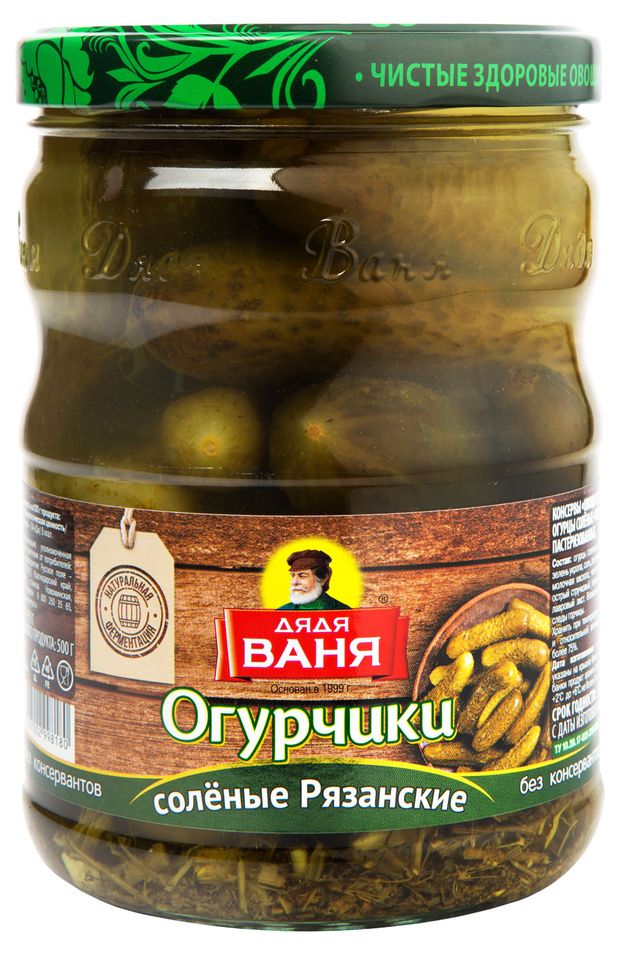 Огурцы Дядя Ваня солёные Рязанские, 950 г