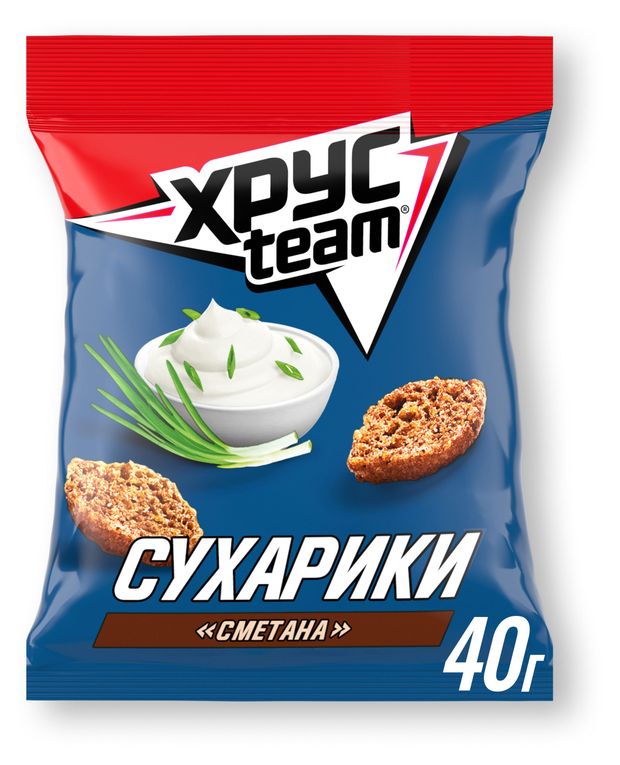 фото Сухарики ржаные хрусteam со вкусом сметаны, 40 г