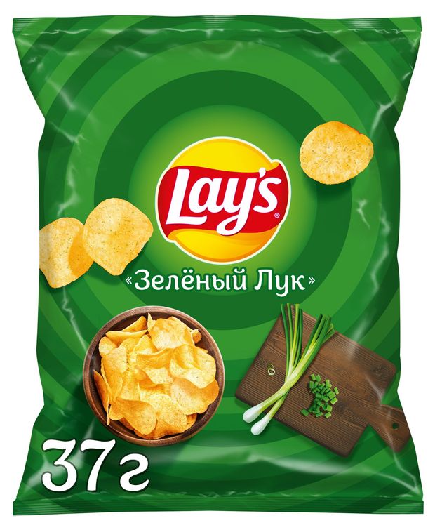 Чипсы картофельные Lay's со вкусом молодого зеленого лука, 37 г