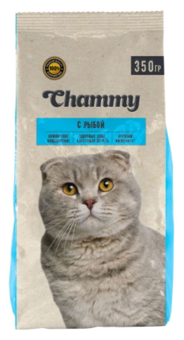 Сухой корм для кошек Chammy с рыбой, 350 г