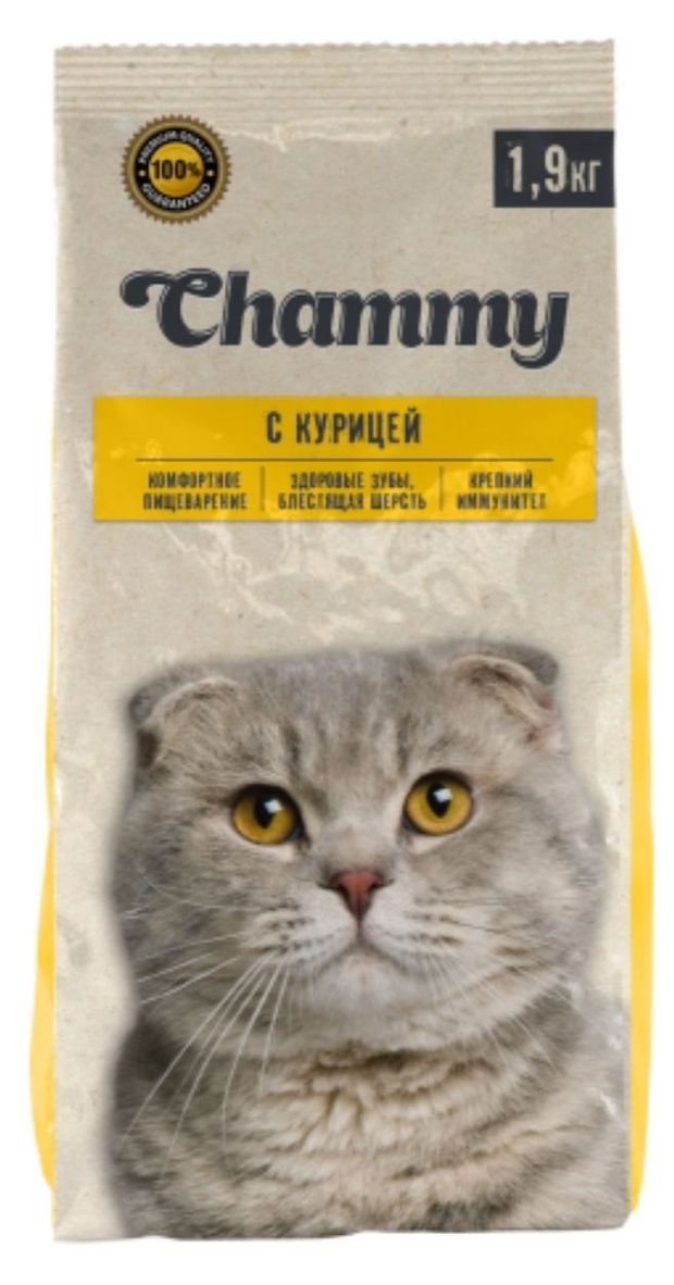 Сухой корм для кошек Chammy с курицей, 1,9 кг