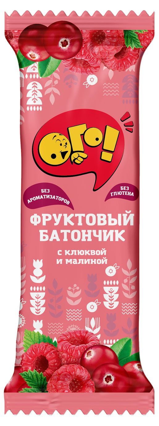 Батончик фруктовый ОГО! клюква малина, 30 г