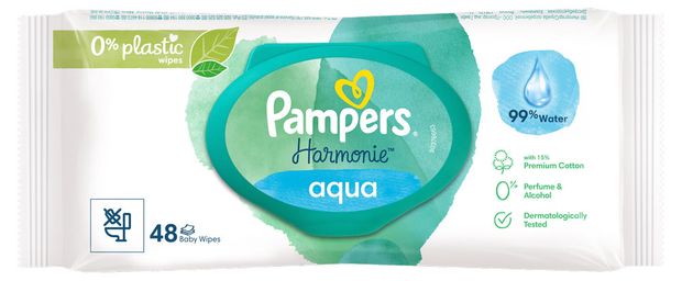 Все для детей  Ашан Влажные салфетки Pampers Aqua Pure, 48 шт