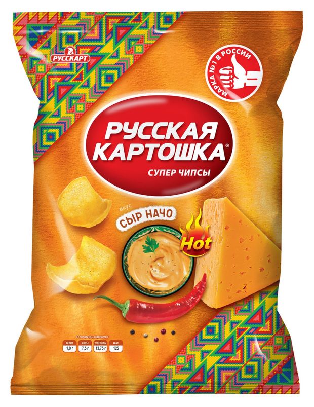 Чипсы картофельные Русская картошка с вкусом сыра Начо 105 г 152₽