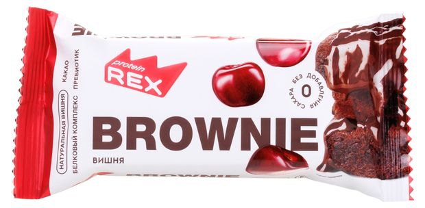 Пирожное Protein Rex Брауни вишневое, 50 г