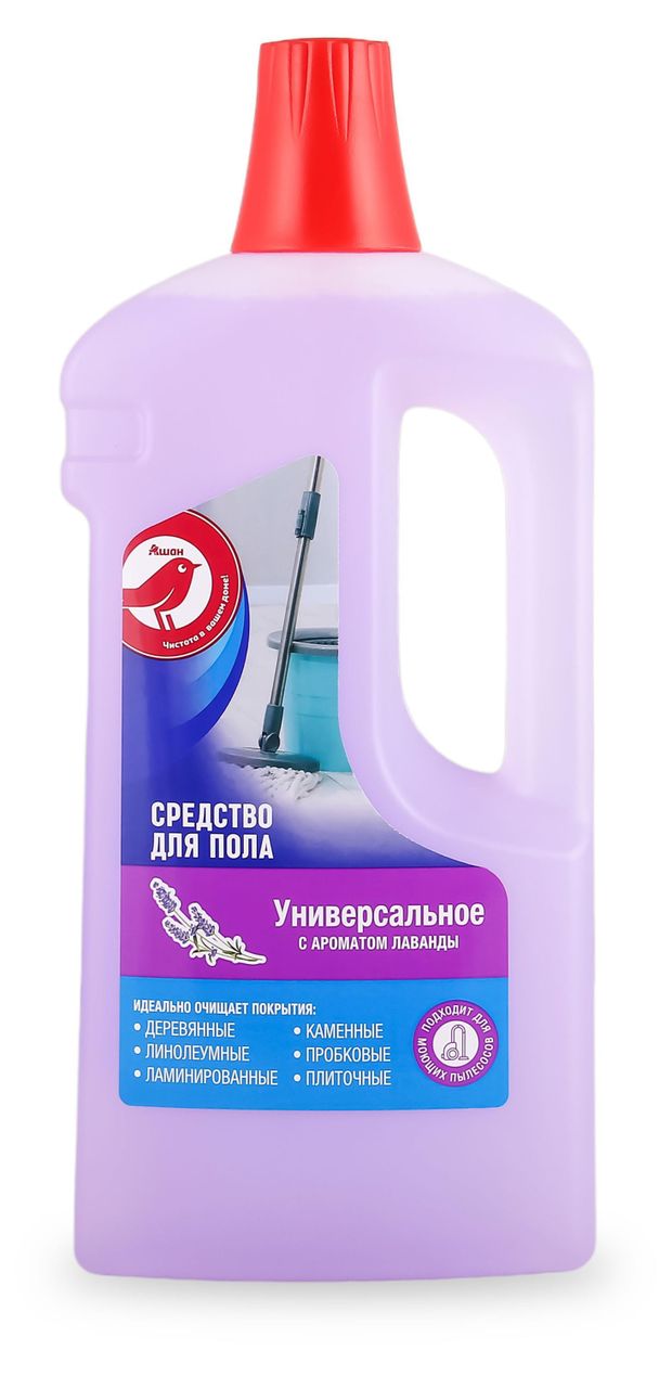 Средство для пола АШАН Красная птица Универсальное с ароматом лаванды, 1 л