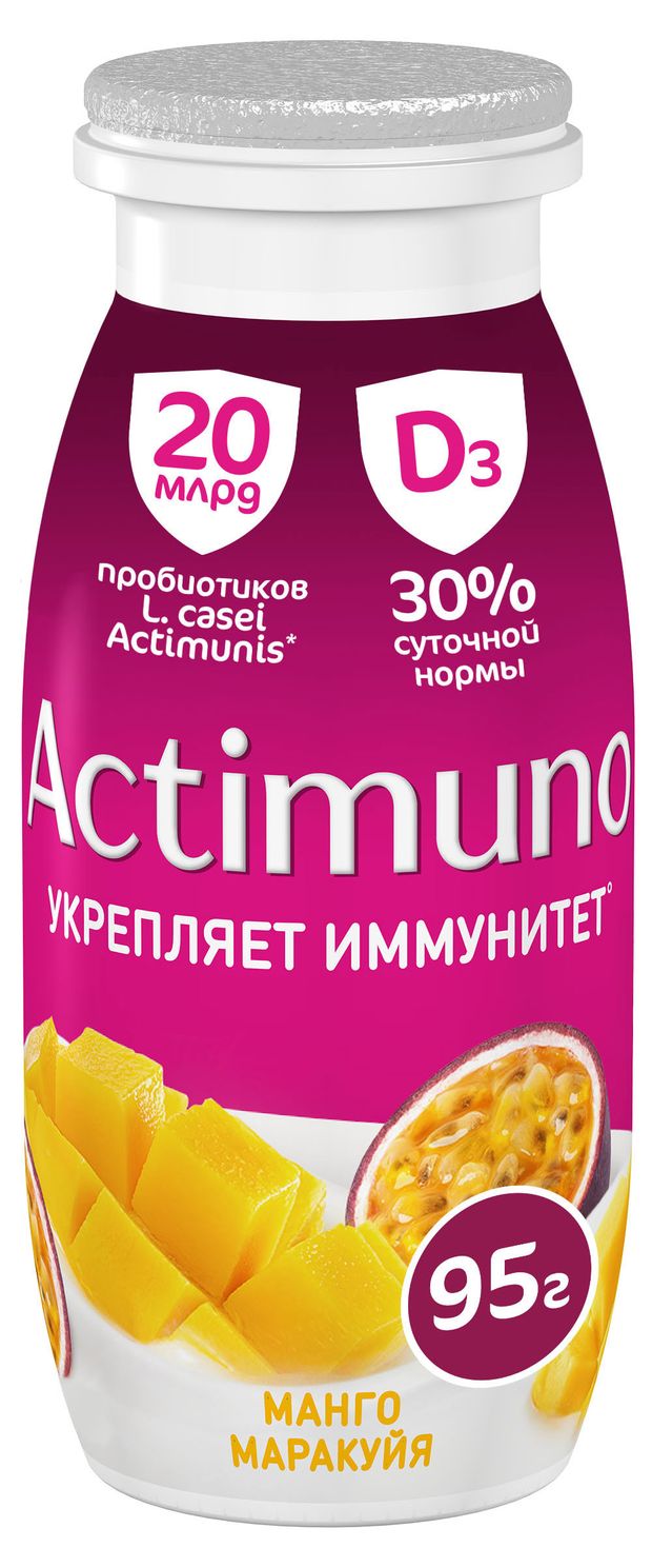 Продукт кисломолочный Actimuno c манго и маракуйей 1,5%, 95 г