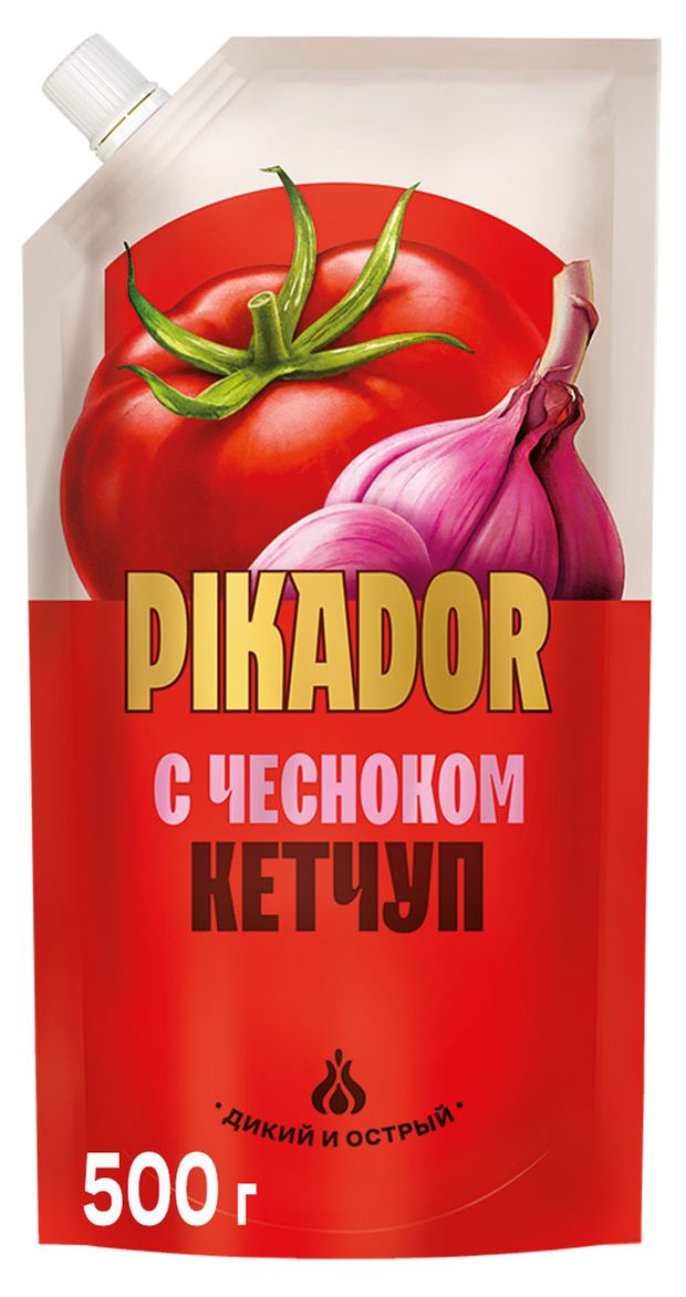 Кетчуп томатный Pikador с чесноком, 500 г