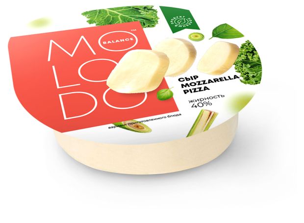 Сыр мягкий Mozzarella Pizza Molodo balance 40% БЗМЖ, 200 г