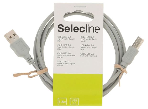 Кабель Selecline USB А-В, 1,8 м