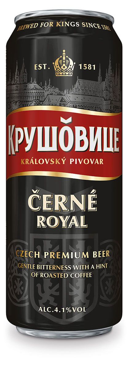 Пиво Krusovice Cerne темное фильтрованное 4,1%, 430 мл