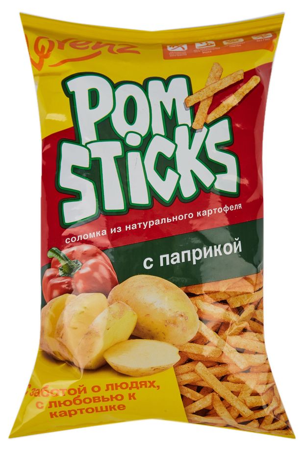 Чипсы картофельные Lorenz Pomsticks соломка с паприкой, 100 г