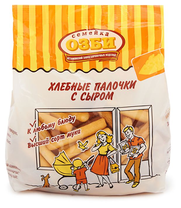 Палочки хлебные Семейка ОЗБИ с сыром, 150 г