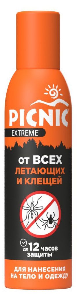 Аэрозоль Picnic Extreme от всех видов летающих насекомых и клещей, 150 мл