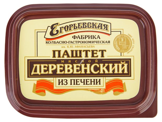 Паштет из свиной и говяжьей печени Егорьевская КГФ Деревенский, 150 г