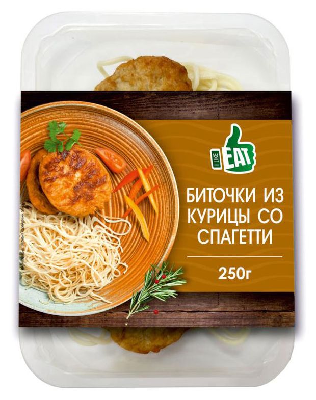 Биточки I Like Eat из курицы со спагетти, 250 г