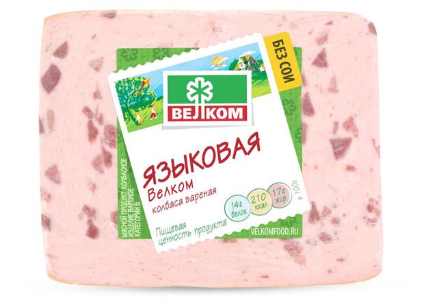 Колбаса вареная Велком Языковая, 500 г