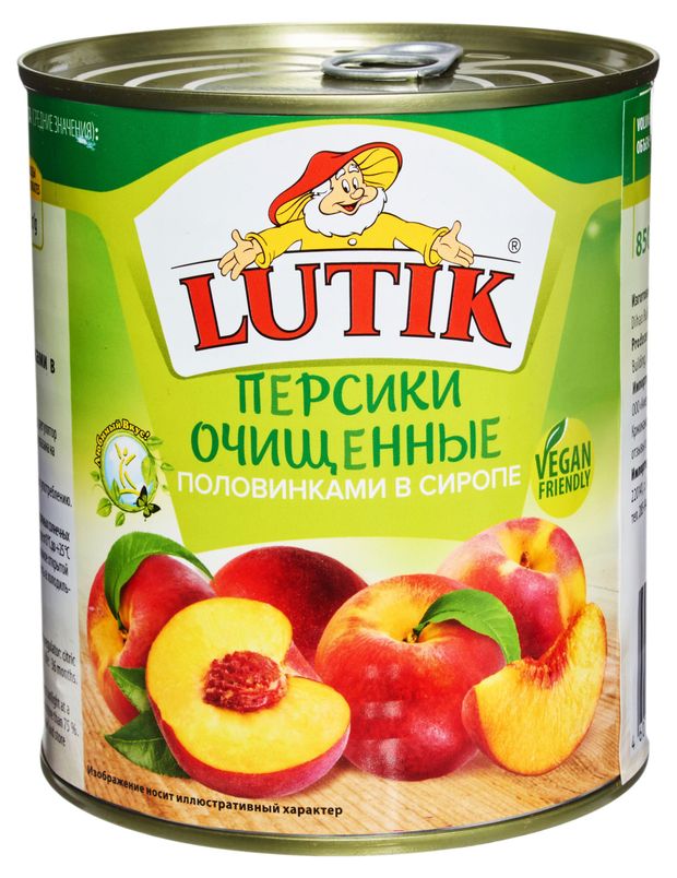 Персики очищенные LUTIK половинки в сиропе 850 мл 349₽