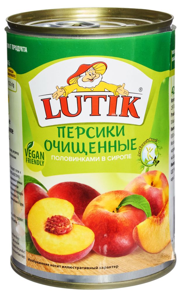 Персики очищенные LUTIK половинки в сиропе 425 мл 184₽