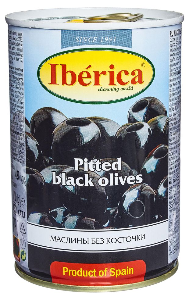 Маслины черные Iberica без косточек 420 г 279₽