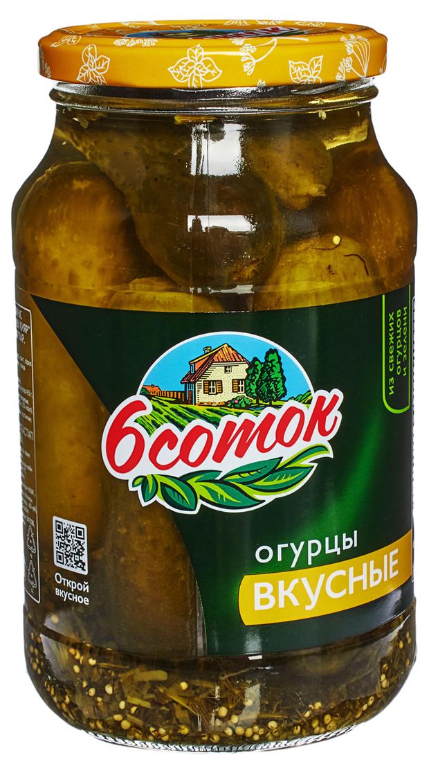 Огурцы 6 Соток Вкусные, 1 л