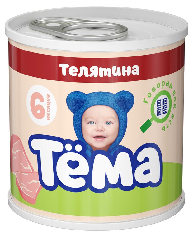 Пюре мясное Тема с телятиной с 6 мес 90 г 99₽