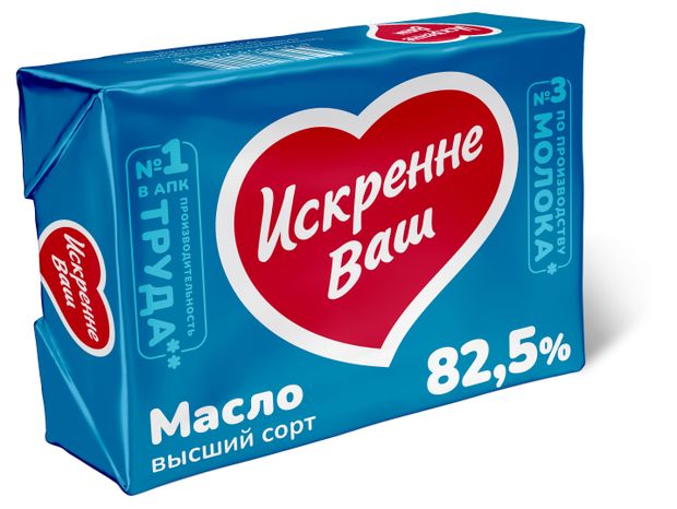 Масло сладкосливочное Искренне Ваш 82,5%, 180 г