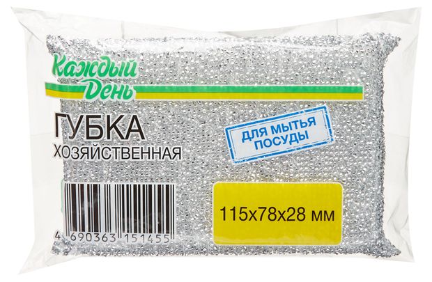 Губка в сетке Каждый день 10х7 см, 1 шт