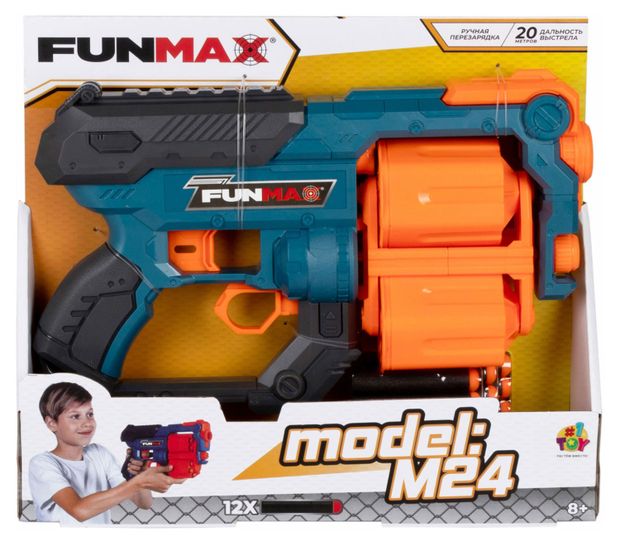 фото Бластер 1toy funma m24 с мягкими пулями