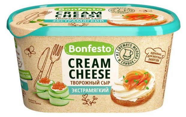 Сыр творожный Cream Cheese экстрамягкий Bonfesto 70% БЗМЖ, 400 г