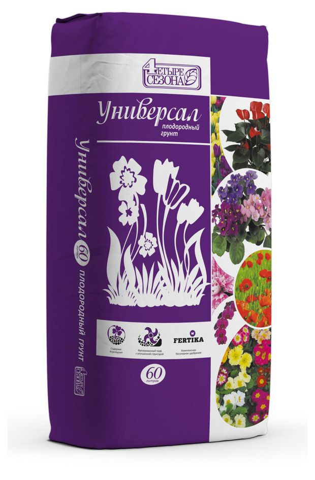Грунт плодородный Четыре сезона Универсал, 60 л