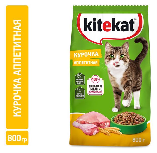 фото Сухой корм для кошек kitekat курочка аппетитная, 800 г