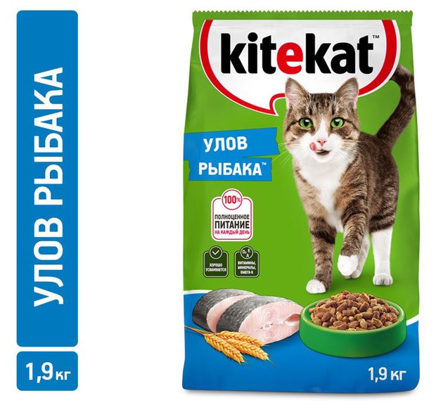 фото Сухой корм для кошек kitekat улов рыбака, 1,9 кг