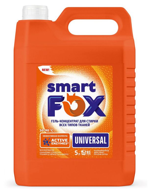 Гель-концентрат для стирки Smart Fox Universal, 5 л