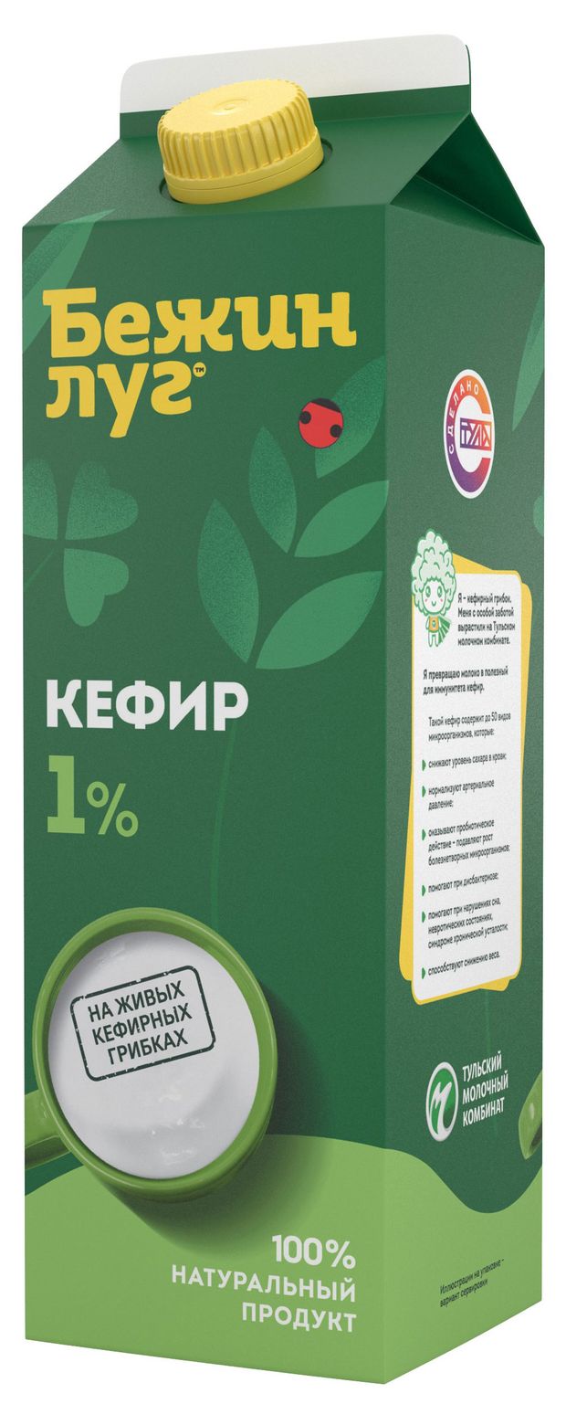 Кефир Бежин луг 1% БЗМЖ, 900 г