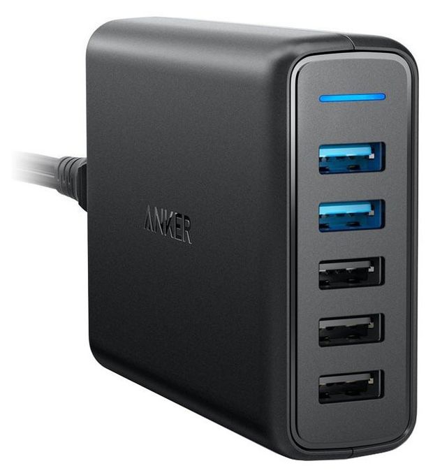 фото Сетевое зарядное устройство anker powerport speed 5 c 2 x quick charge 3.0 63w